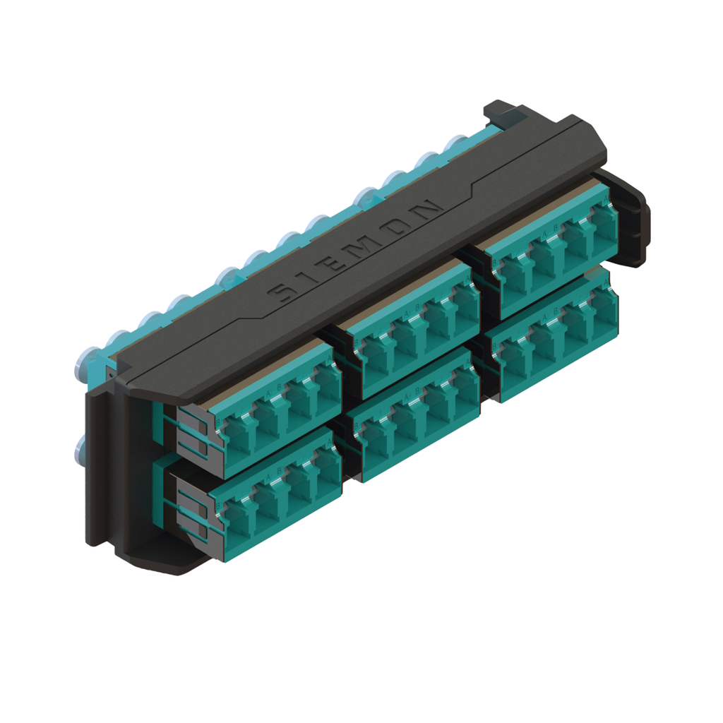 [LVA24-LCQ-BC-A] Placa Acopladora LightVerse, 12 Conectores Dúplex LC/UPC, Acepta hasta 24 fibras Multimodo OM3 y OM4  (No Shuttered)