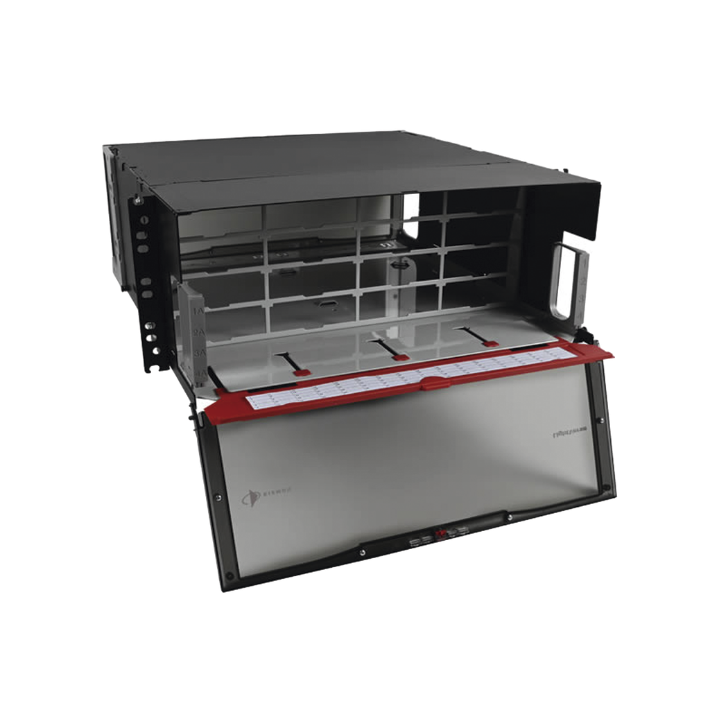 [LVE-4U-MD-P01A] Distribuidor de Fibra Óptica de Alta Densidad LigthVerse *Pro* Para Rack de 19in, Acepta 16 Placas Plug and Play, Hasta 384 Fibras, 4 UR