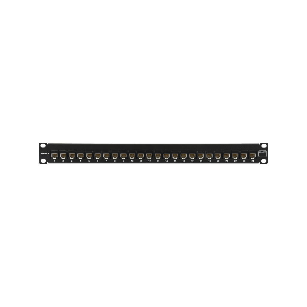 Patch Panel UltraMAX. UTP, Precargado con Jacks Cat5e, 24 Puertos, Plano, 1U