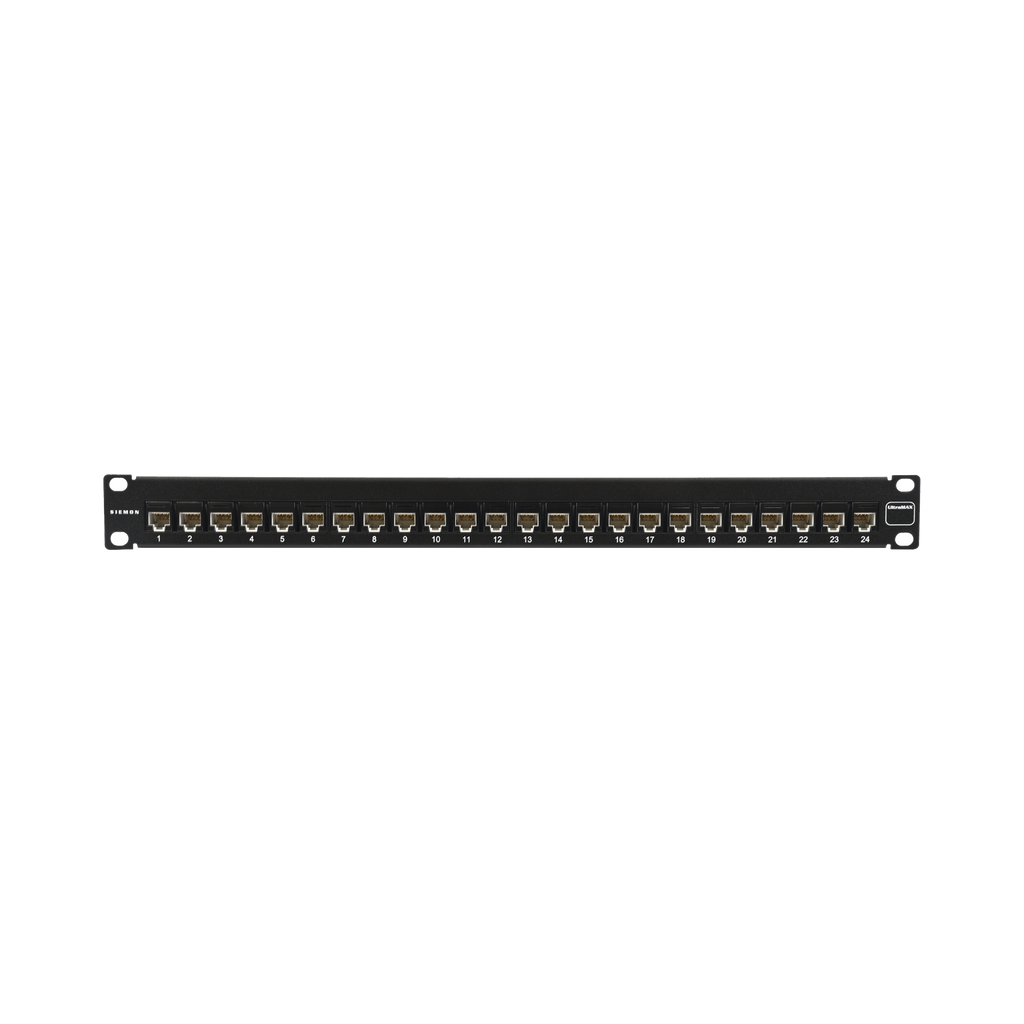 Patch Panel UltraMAX. UTP, Precargado con Jacks Cat6, 24 Puertos, Plano, 1U