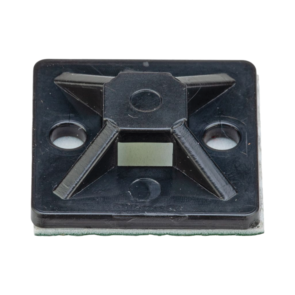 Montaje-Sujetador Adhesivo STRONGHOLD de 4 Vías de 1 x 1 x 1/4, Color Negro,  Nylon 6.6 Retardante de Llamas V-2, Paquete de 100pz