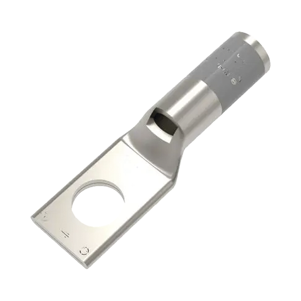 Zapata Terminal de Compresión BURNDY para Tornillo de 1/4 y Calibre 4 AWG / Barril Estándar.