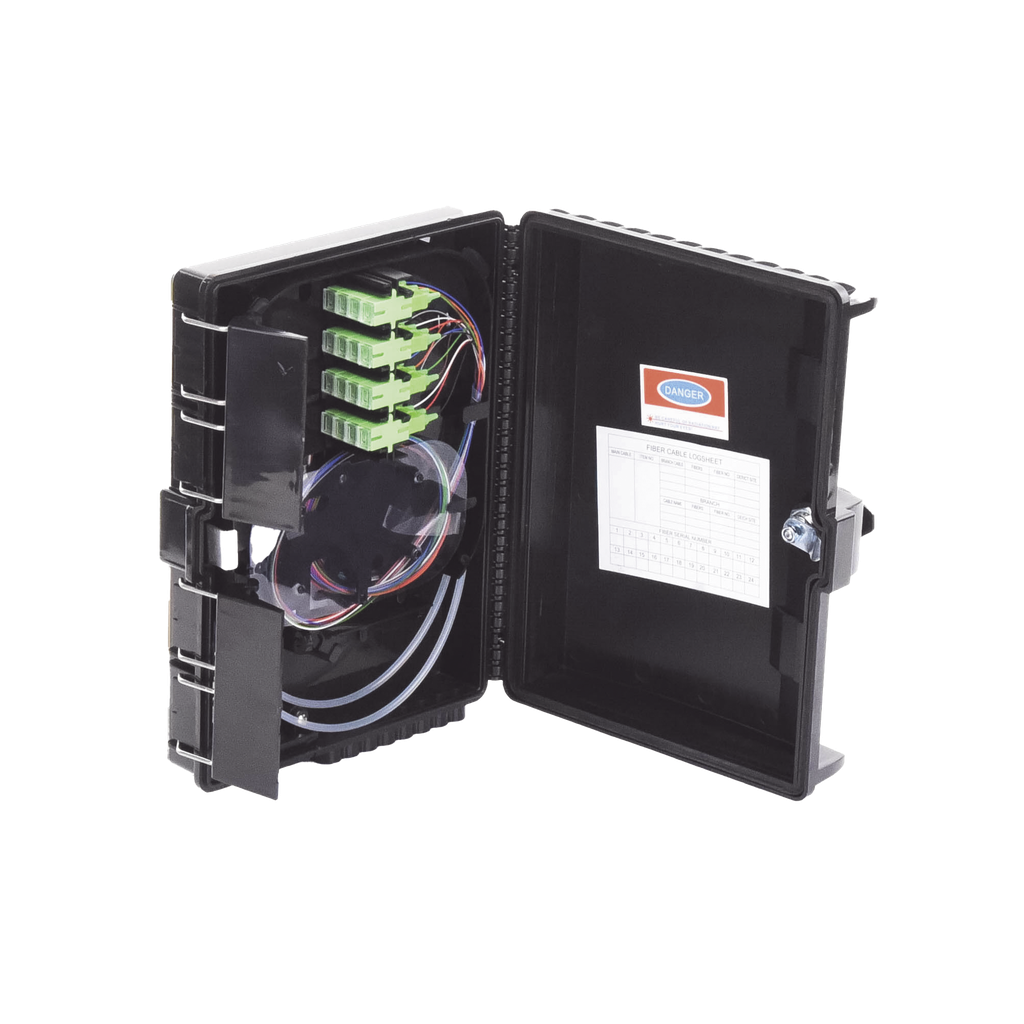 [LP-FAT16] Cierre de Empalme para 24 fusiones de fibra óptica, Interior/Exterior, con 16 acopladores SC/APC y splitter 1x16 SC/APC Incluido, IP65