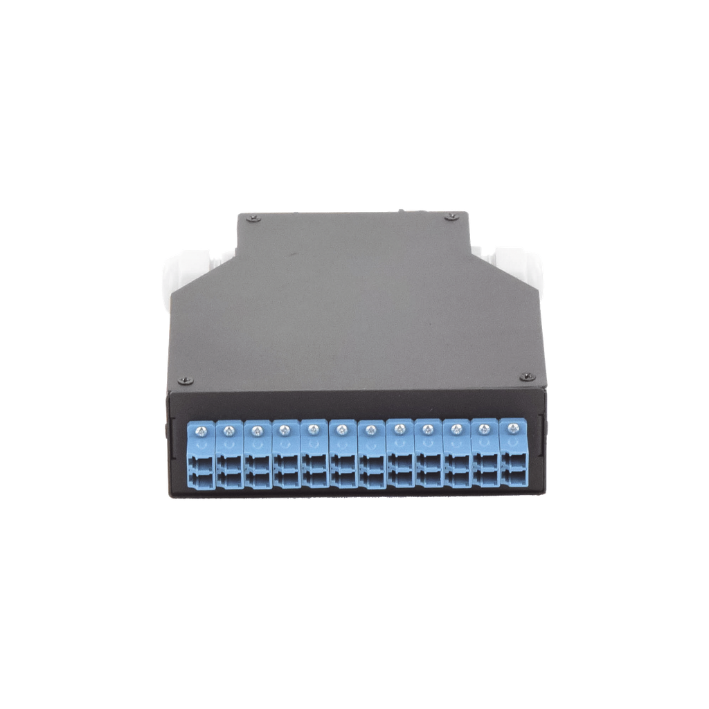 [LP-RDLCUSM] Distribuidor de Fibra Óptica Para Riel Din, 12 acopladores LC/UPC Duplex Monomodo con Charola de Empalme