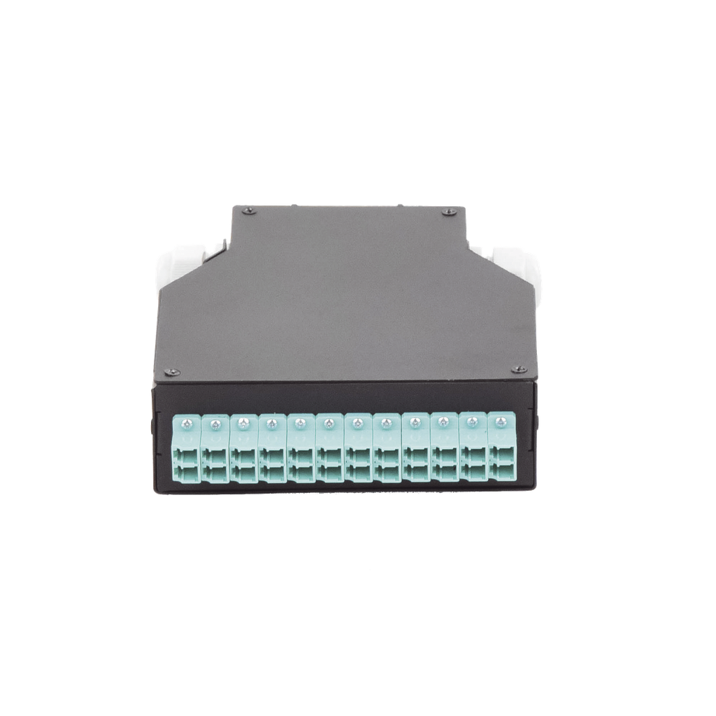Distribuidor de Fibra Óptica para Riel Din, 12 Acopladores LC/UPC Duplex Multimodo con Charola de Empalme