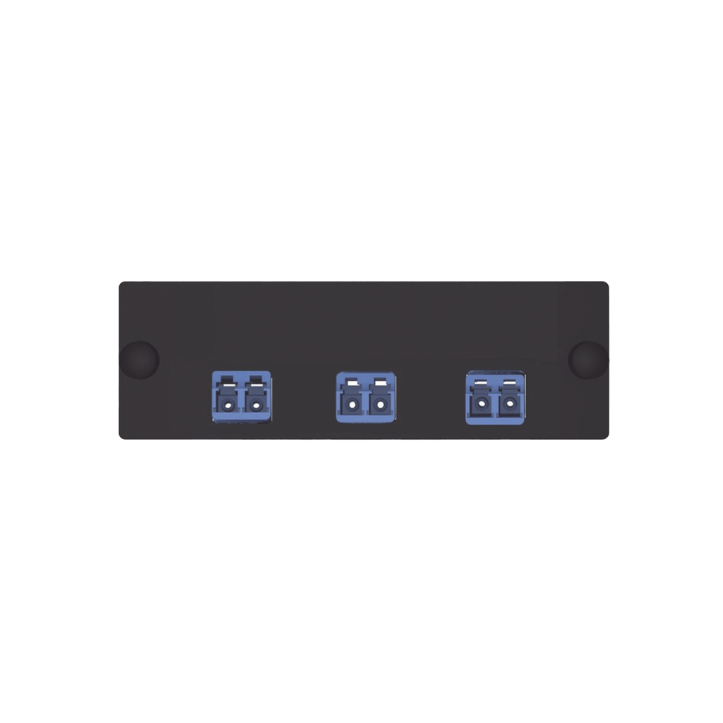 [FAP3WBUDLCZ] Placa Acopladora de Fibra Óptica FAP, Con 3 Conectores LC Duplex (6 Fibras), Para Fibra Monomodo OS1/OS2, Color Azul