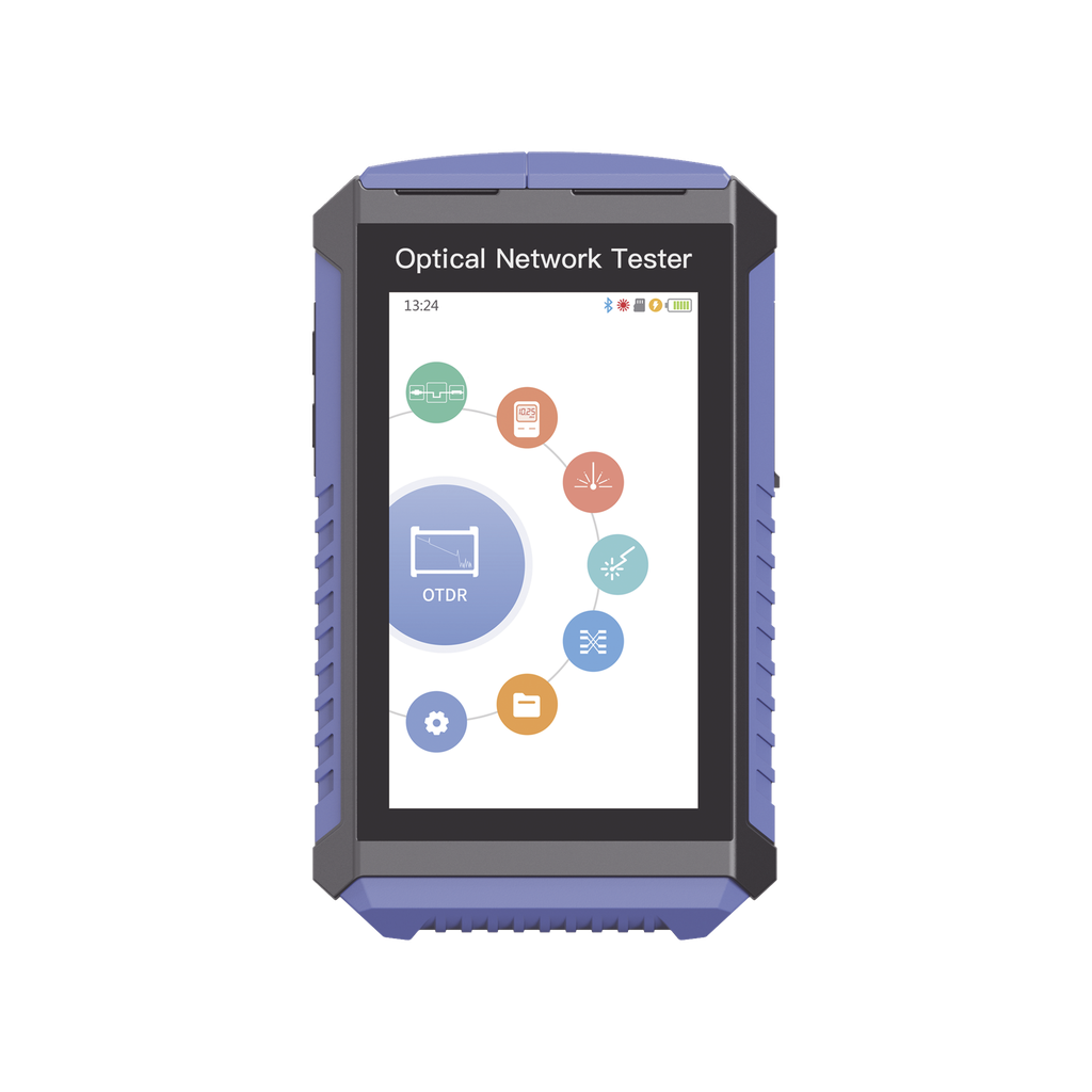 [LP-M-OTDR-LF] Mini OTDR Touch para pruebas en enlaces fibra Óptica Activos (Prueba de Fibra Viva) /  Longitud de Onda en 1625nm / Integra Función OPM / Integra Función VFL 5mW / Mapeo de Cables RJ45 / Recargable / Distancia de prueba hasta 100 km