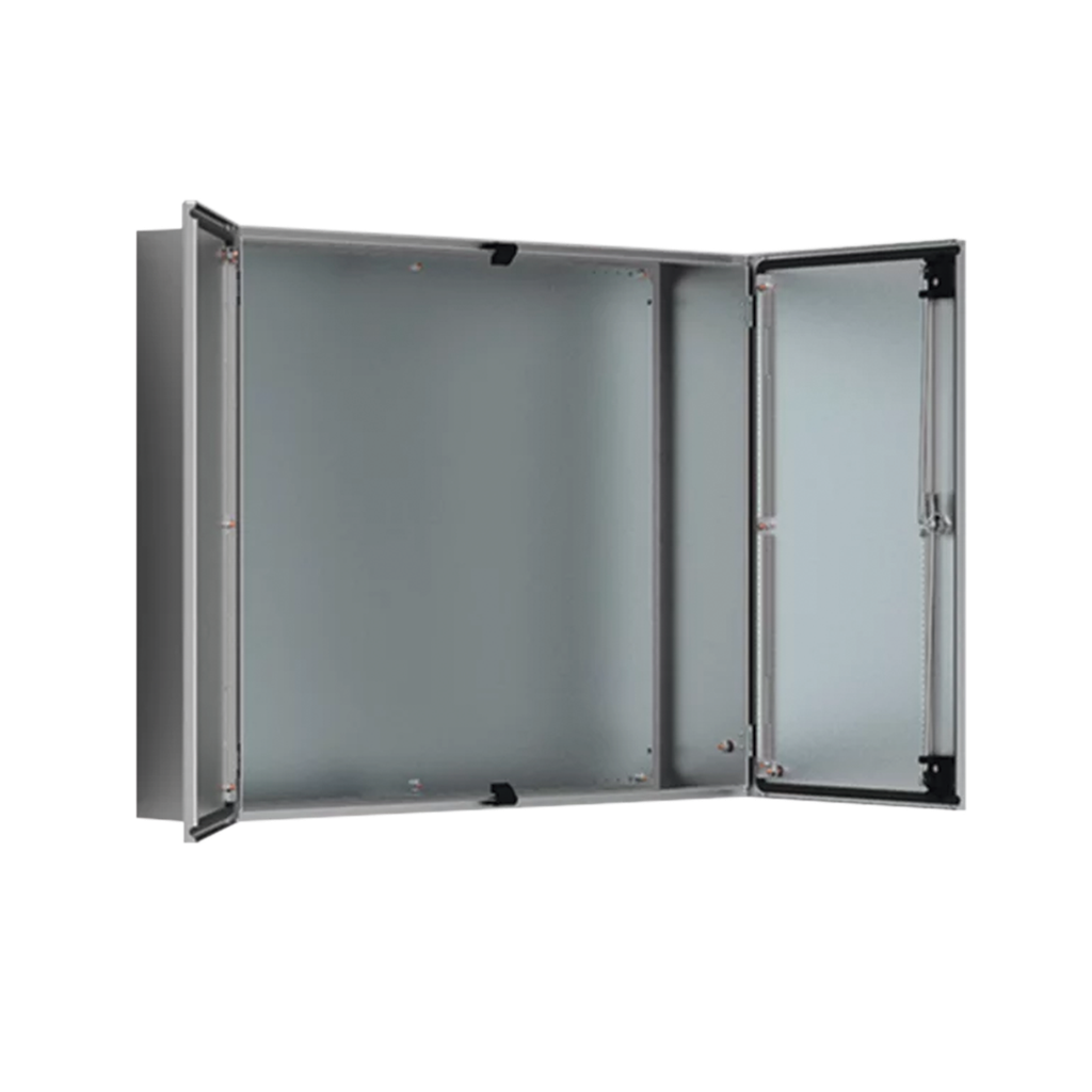 Gabinete de Doble Puerta, 1200 x 1200 x 400 mm, de Acero Inoxidable, Cepillado. Protección NEMA 12, IP55, IK10