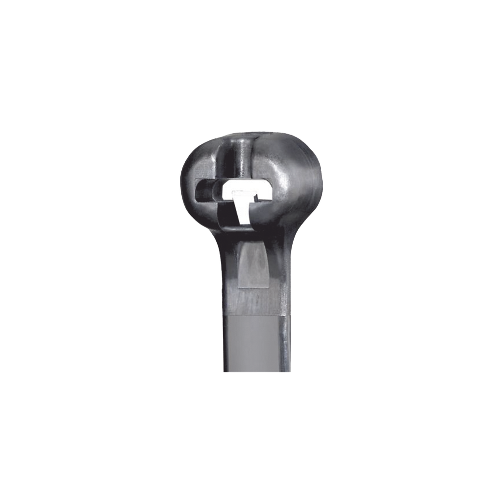 [BT7LH-C0] Cincho de Nylon 6.6 Dome-Top®, Con Lengüeta de Bloqueo de Acero Inoxidable, 620 mm largo x 7mm ancho, Color Negro, Exterior Resistente a Rayos UV, Paquete de 100pz