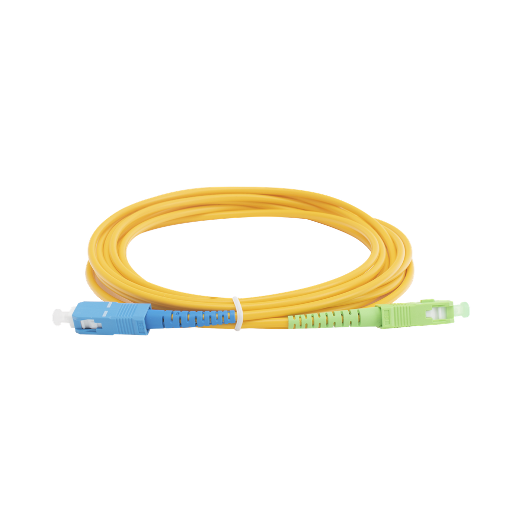 Jumper de Fibra Óptica Monomodo SC/APC-SC/UPC Simplex de 3 metro, 3mm