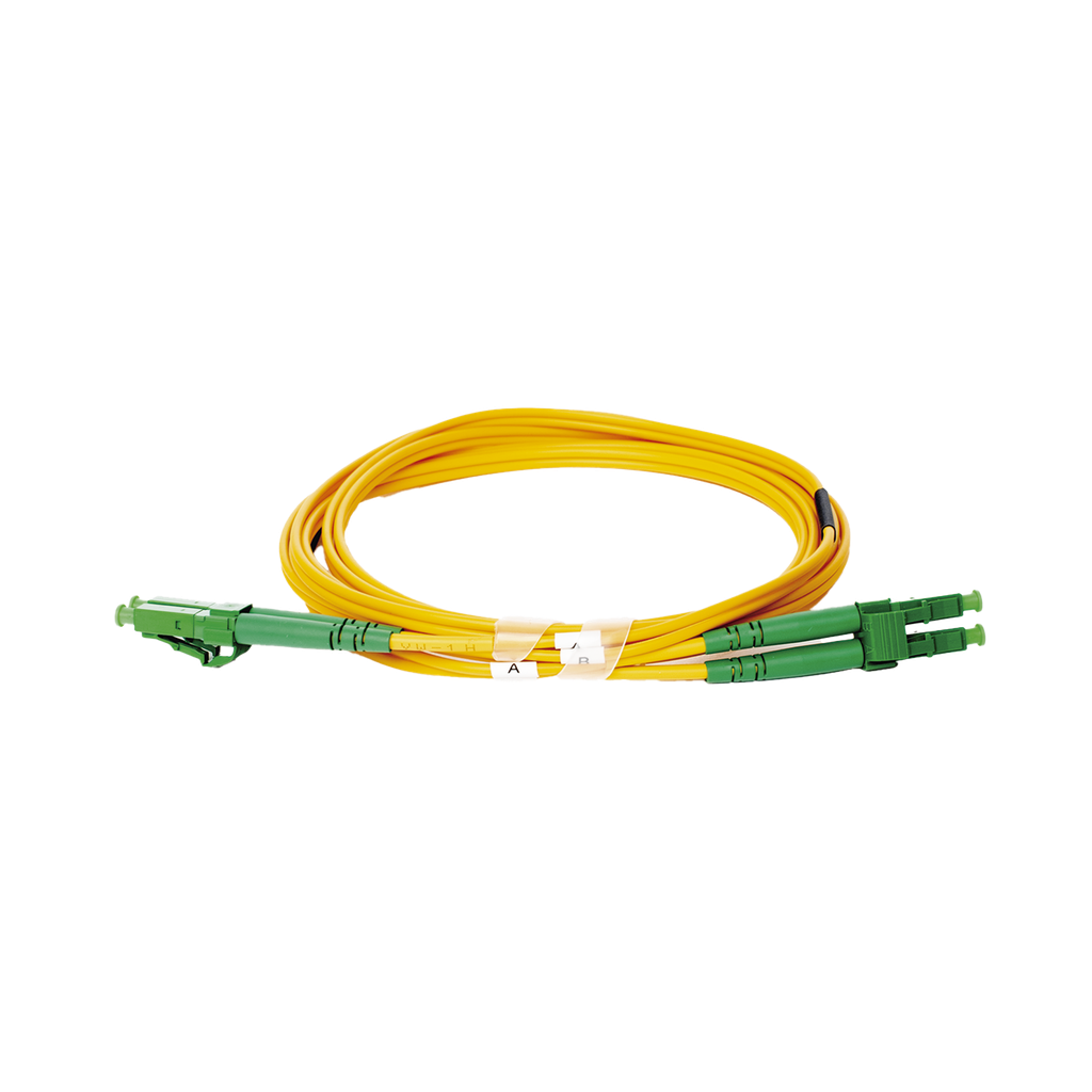 Jumper de Fibra Óptica Monomodo 9/125 LC/APC-LC/APC Duplex PVC, 2.0 mm, amarillo, 2 metros