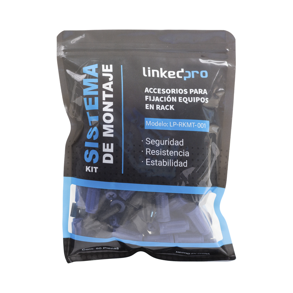 [LP-RKMT-001] Kit de Montaje Rápido para Equipos en Rack / No más Tuercas Enjauladas / Soporta hasta 50 kg (50 Piezas)