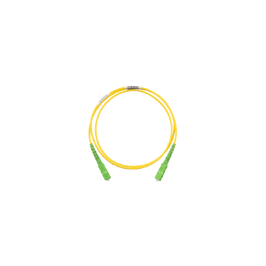 Jumper de Fibra Optica Monomodo 9/125 OS2, SC/APC-SC/APC Simplex, OFNR (Riser), Color Amarillo, 5 Metros
