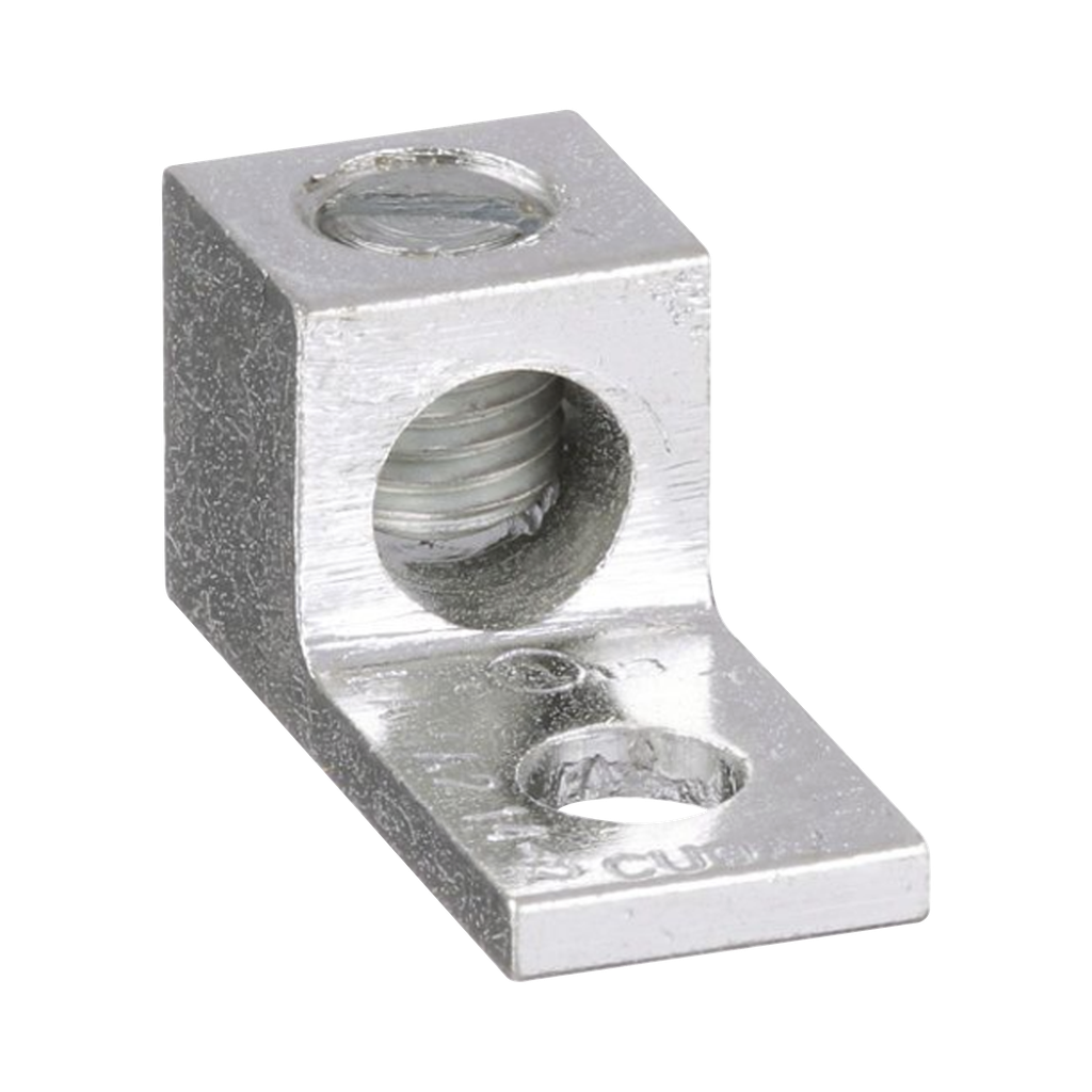 Conector Mecánico de Aluminio, de Un Orificio 1/4 y Un Barril, para Cable de 14 a 2 AWG. 1 Pieza