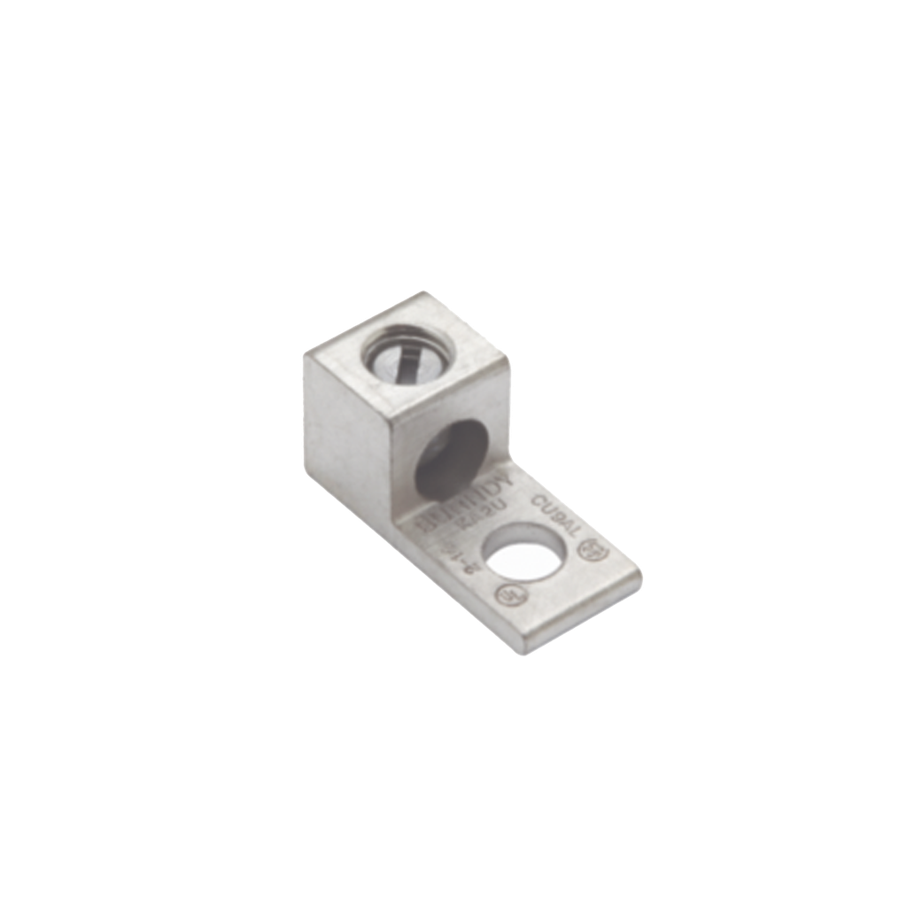 Terminal Universal de Aluminio Estañado/ 1 Orificio para Calibre  14- 2 AWG / Perno de 1/4 / Para Conductores de AL y CU.