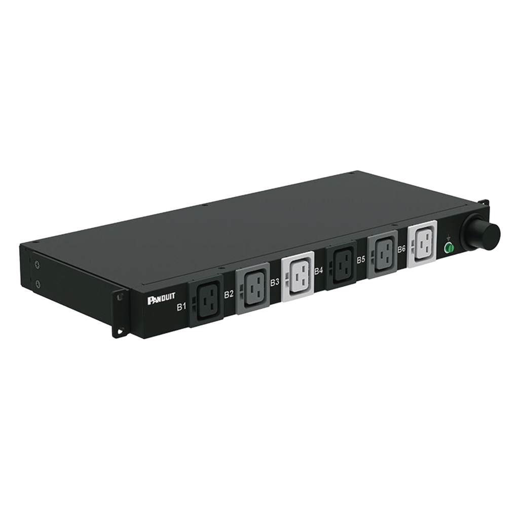 PDU Básico para Distribución de Energía, Plug de Entrada Trifásico CS8365C, Con 6 Contactos C19, Instalación Horizontal de 19in, 1UR, 50 Amp, 208 Vca