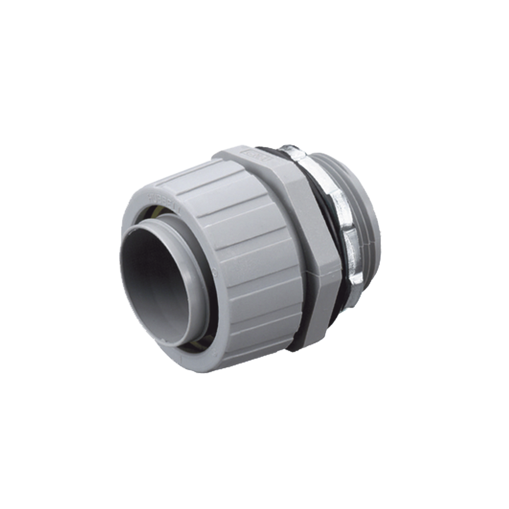 [HUB-P125-NGY] Conector Recto de Nylon de 1 para Tubería Liquidtight Polytuff.