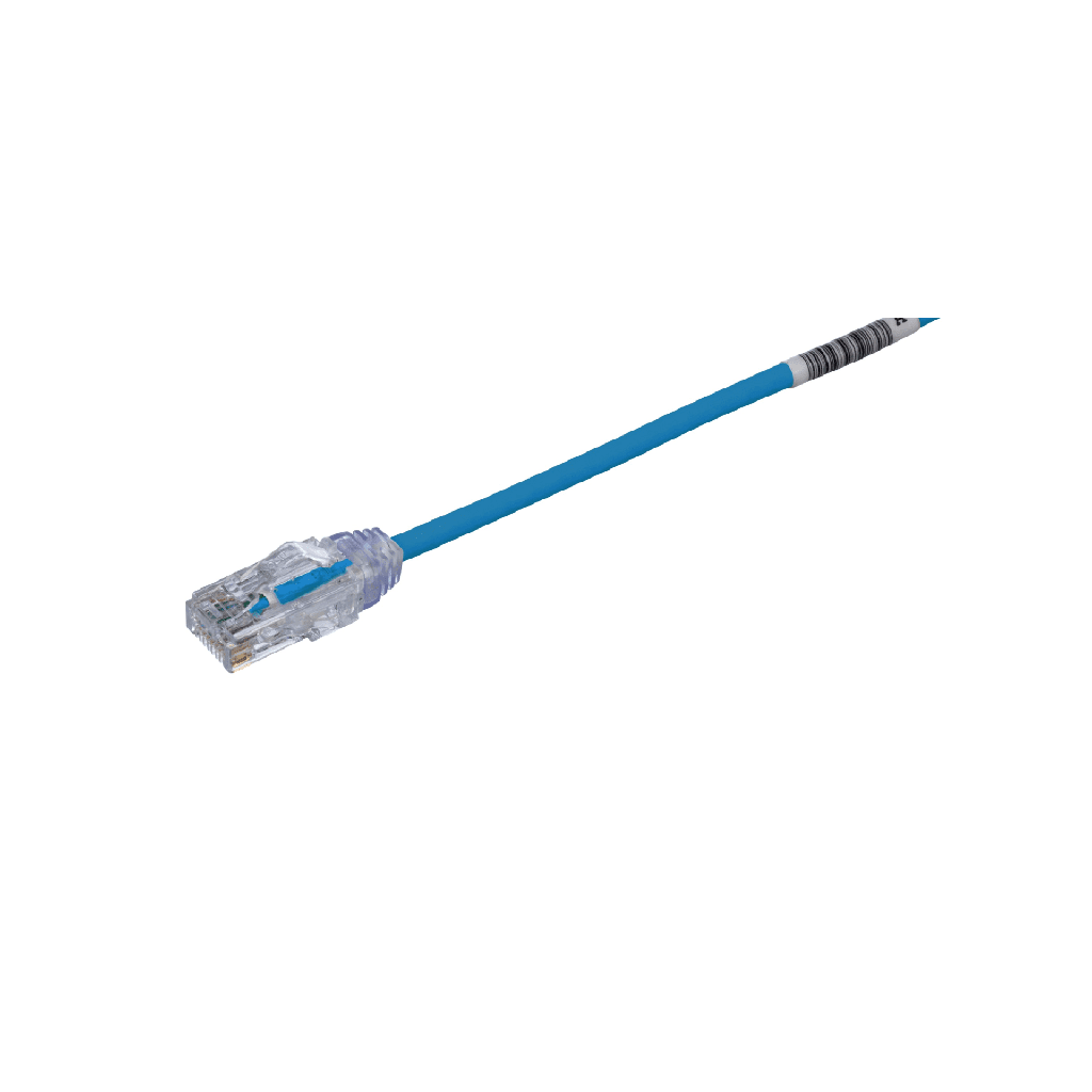 Cable de Parcheo TX6, UTP Cat6, Diámetro Reducido (28AWG), Color Azul, 100 ft