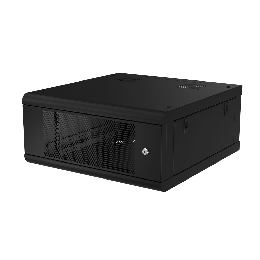 [SR-1904-GN2P] Gabinete de Pared con Puerta Perforada, 635mm de Profundidad, 4U Rack de 19 in, Acero Reforzado