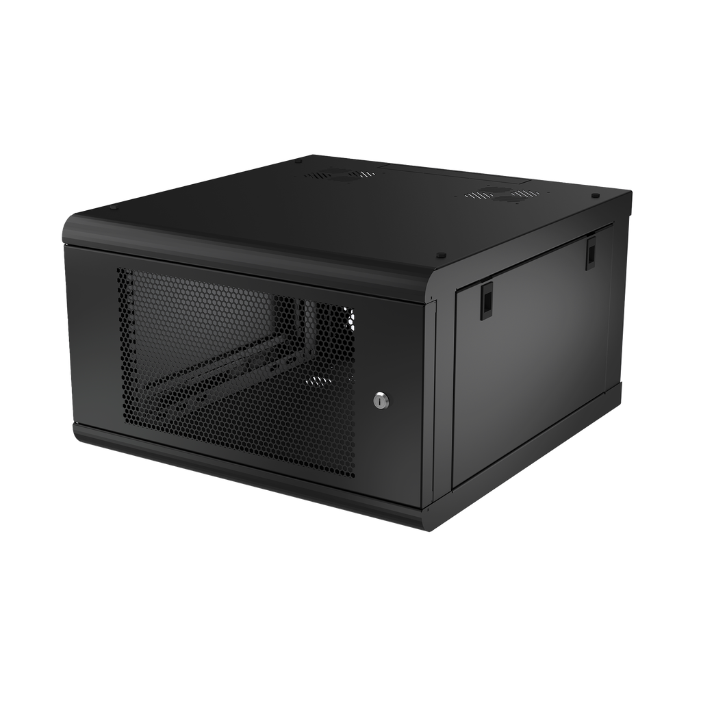 Gabinete de Pared con Puerta Perforada, 635mm de Profundidad, 6U Rack de 19 in, Acero Reforzado