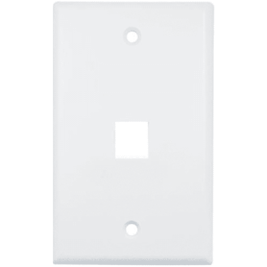 Placa de Pared (Face Plate) / 1 Puerto / Color Blanco / Caja con 20 Piezas / ABS