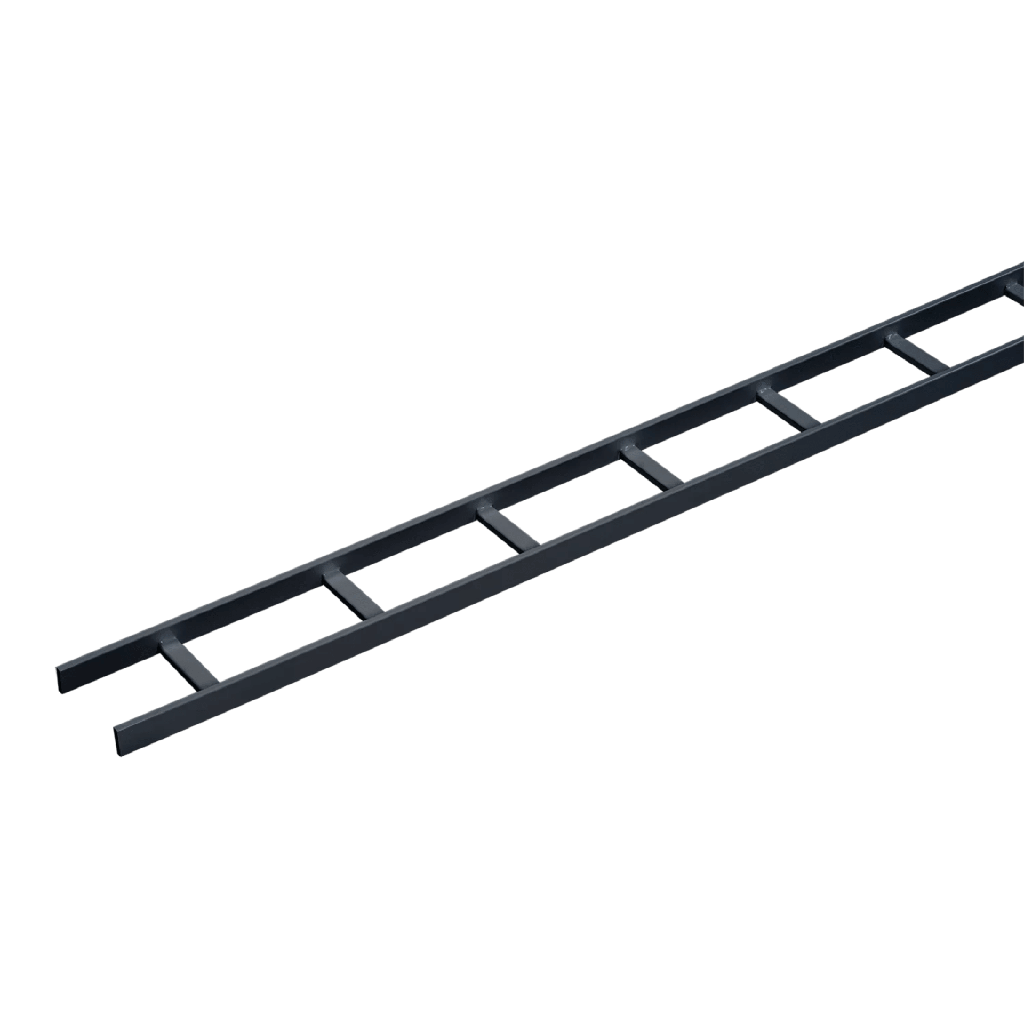 [LSS15BLK] Charola Tipo Escalerilla de Secciones Rectas, 15 in (381 mm) de Ancho, Travesaños a Intervalos de 9 in (229 mm), Tramo de 10 ft (3.05 m), de Acero, Color Negro