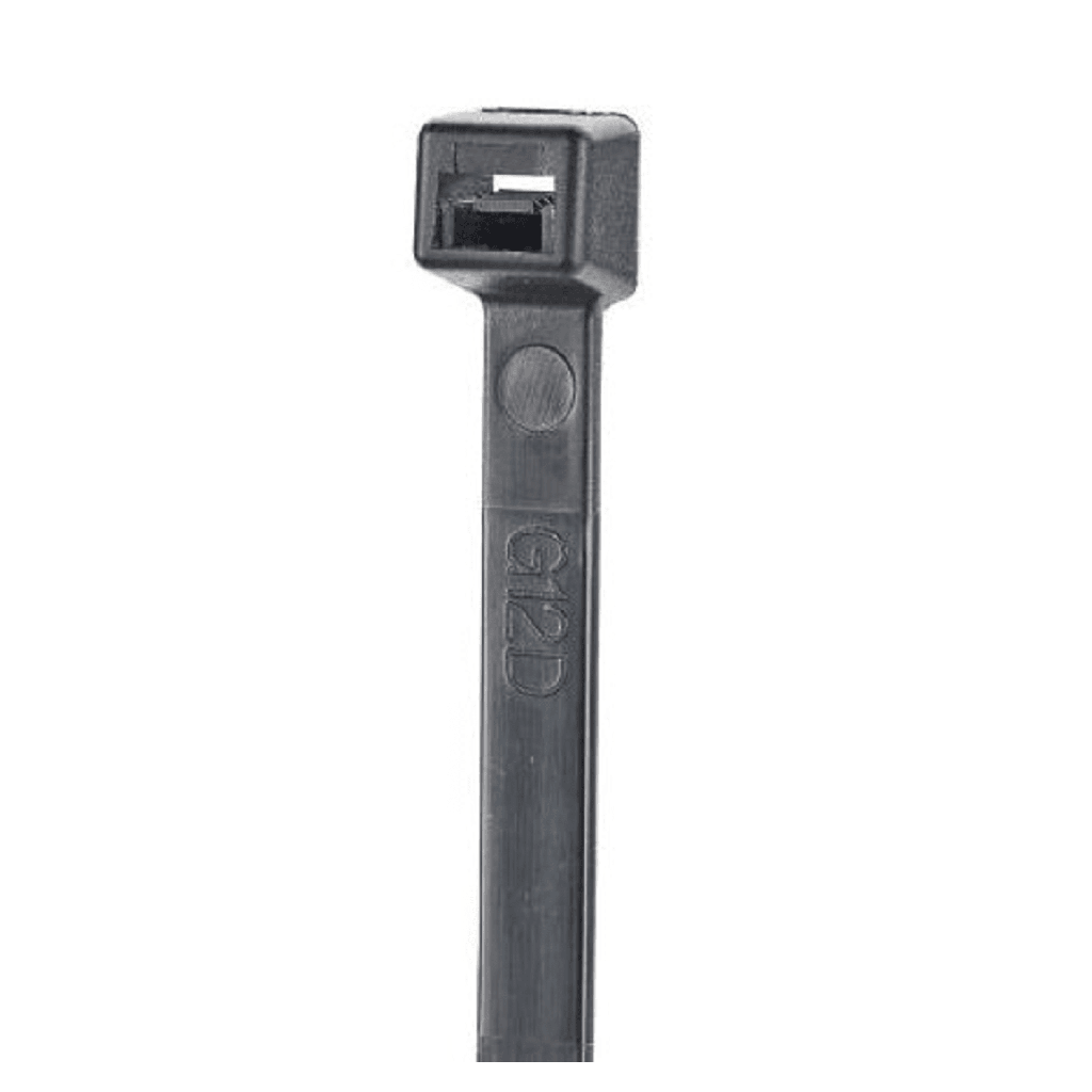 Cincho de Nylon 6.6 StrongHold?, 1220mm largo x 9mm ancho, Color Negro, Cámara impelente, Paquete de 50pz