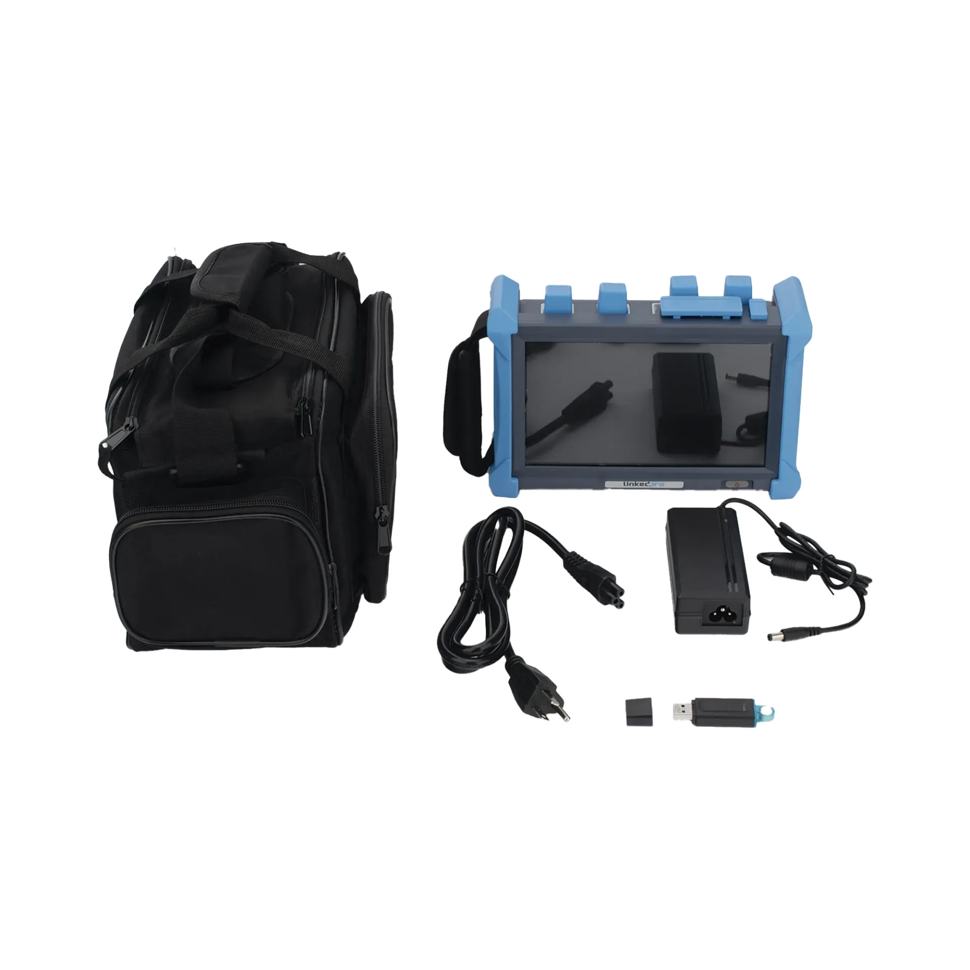 OTDR PRO de Alto Rendimiento para Enlaces de Fibra Óptica Monomodo / Pruebas en Fibra Óptica Viva / Longitudes de onda: 1310nm, 1550nm y 1625nm / Zona Muerta por Evento de 0.8 Metros / VFL 5mW / Distancia de prueba de hasta 420 km