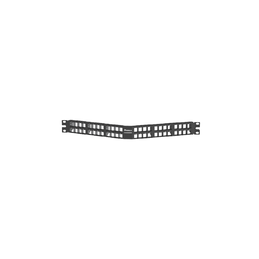 [NKPPA48HDY] Panel de Parcheo Modular Keystone (Sin Conectores), Angulado, de 48 Puertos, 1UR