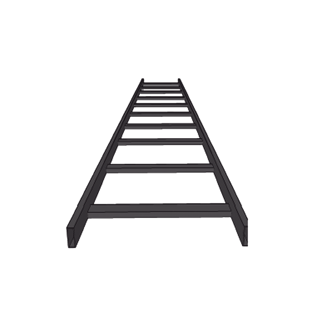 [CHET1X12EPK] Escalera Tubular de 1.5 de Peralte y 12 de Ancho y 3.05 Metros de Largo, Pintura Epóxica Color Negro, Ideal Para Utilizarse en Centros de Datos o Cuartos de Telecomunicacionesl, incluye Coples y Tornillería