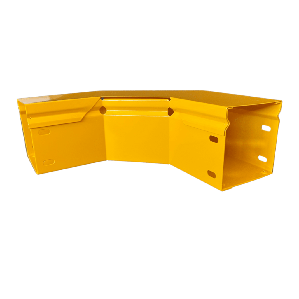 CHFIBER CURVA HORIZONTAL A 90° DE ALUMINIO PERALTE 4 ANCHO 4 RADIO 8 CON RECUBRIMIENTO EN PINTURA EPÓXICA, INCLUYE TAPA , UN PAR DE COPLES Y TORNILLERÍA.