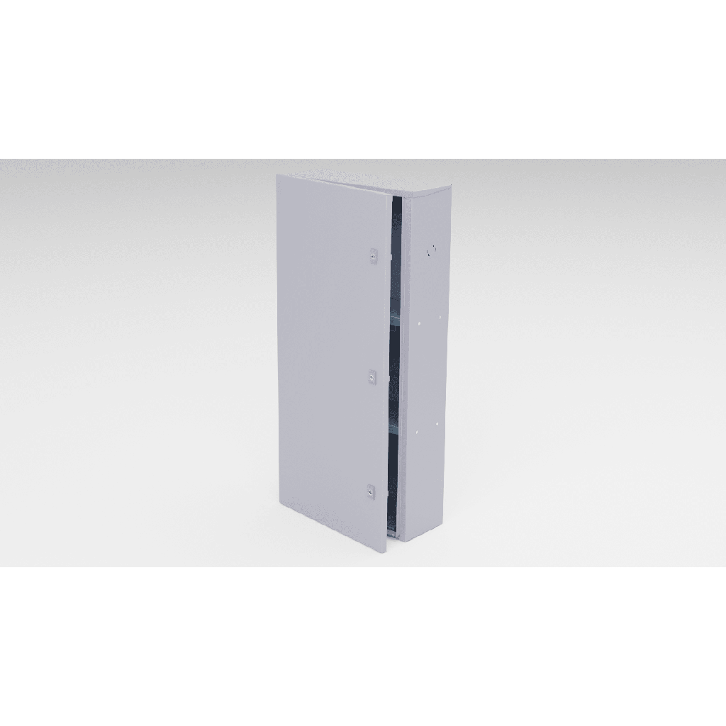 [GBP03] Gabinete para instalación de 3 Baterías , Fabricado en Lámina Galvanizada, Accesorios para poste (No incluidos)