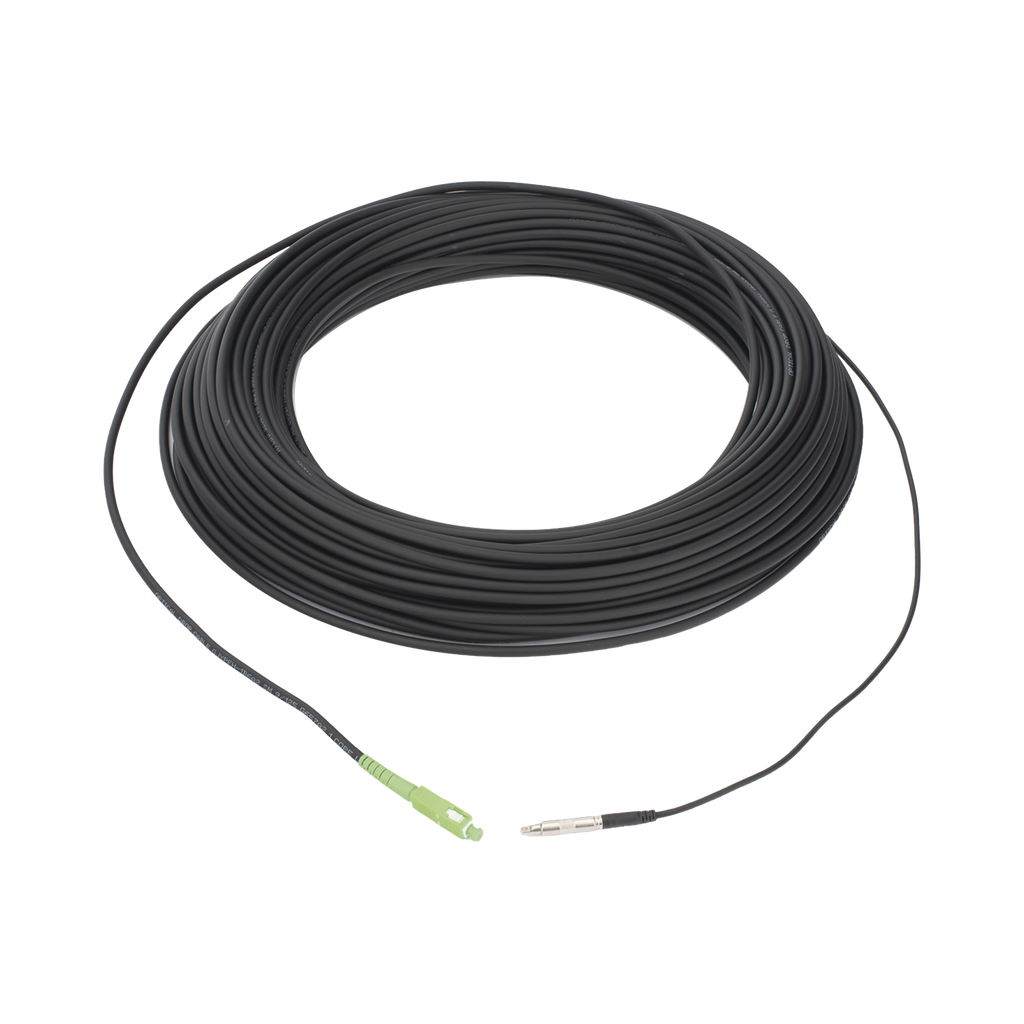 Rollo de Fibra Óptica Drop Redonda G657A2 Monomodo Simplex de 50 Metros con Conectores SC/APC-SC/APC para Instalaciones Aéreas, Subterráneas o a la Intemperie