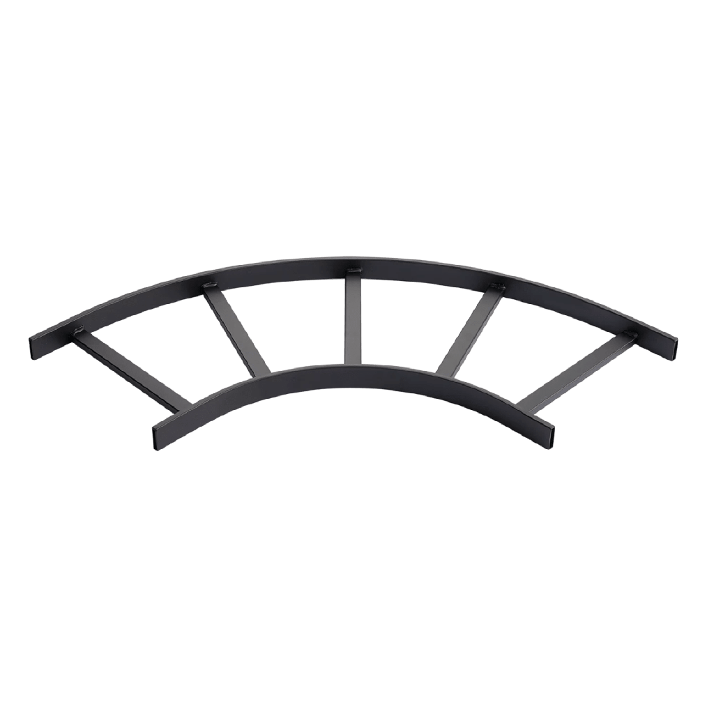 [LOB15BLK] Kit De Escalerilla Curva Vertical (Bajada) Exterior, 15 in de Ancho, de Acero, Color Negro
