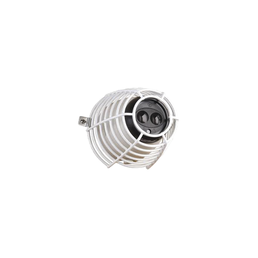 Jaula de acero FIRERAY Damage Stopper® para protección de detectores de haz óptico. Dimensiones 6.61 in (168 mm) altura x 6.61 in (168 mm) ancho x 5.78 in (147 mm) profundidad