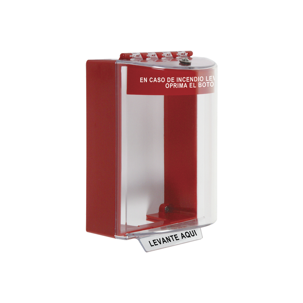Cubierta Universal Transparente con Espaciador, Texto de Incendio en Español