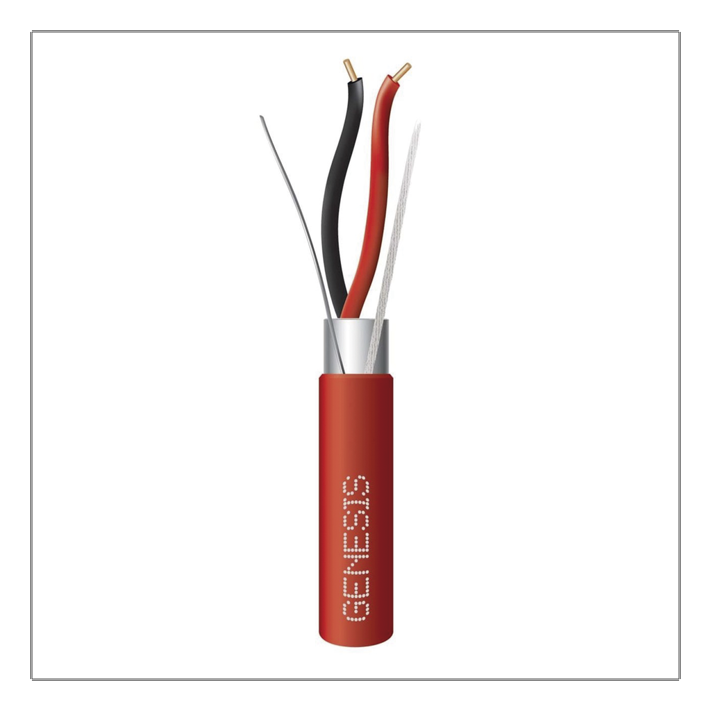 [4408-1004] Carrete de 305 Metros de Alambre / 2 x 14 AWG / Riser / BLINDADO / Tipo FPLR / Color Rojo / Para Aplicaciones en Sistemas de Detección de Incendio y Sistemas de Evacuación