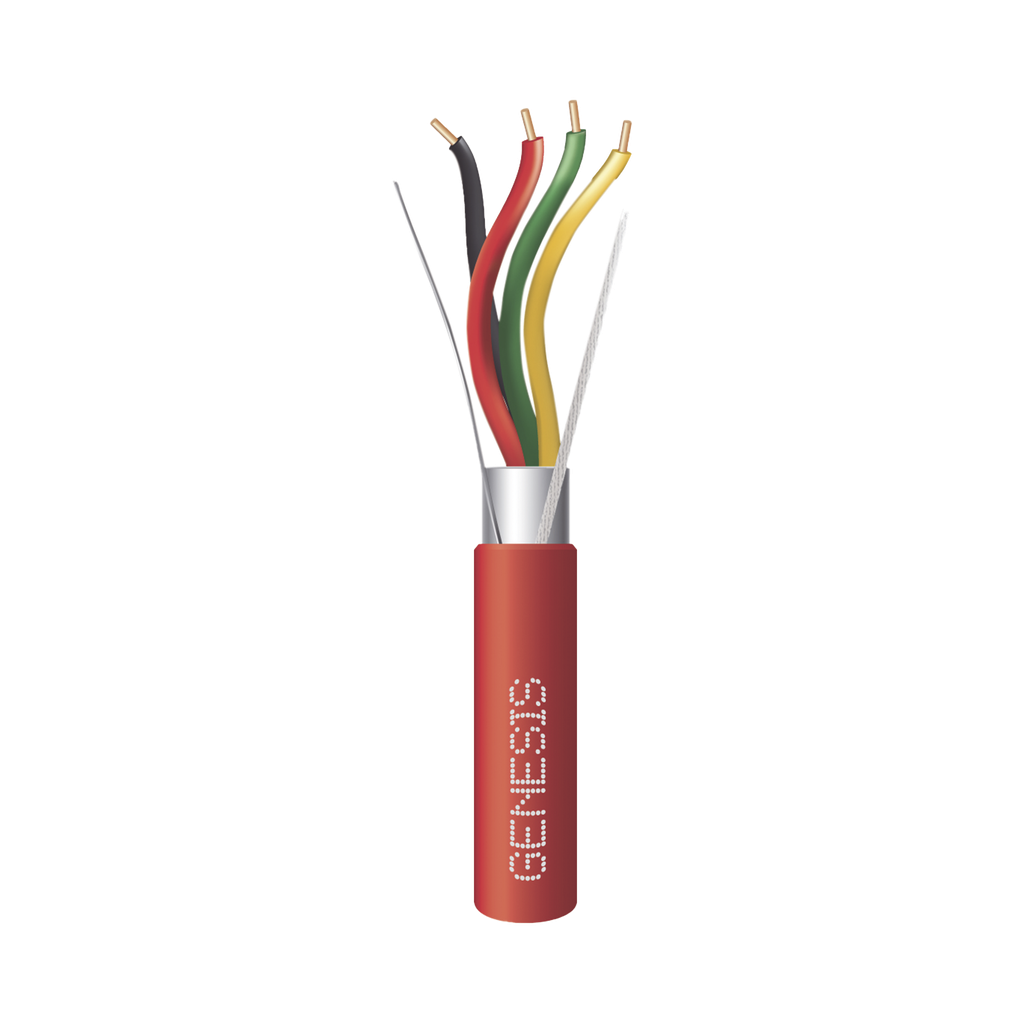[4403-5504] Bobina de 152 Metros de Alambre / 4 x 18 AWG / Riser / BLINDADO / Tipo FPLR / Color Rojo / Para Aplicaciones en Sistemas de Detección de Incendio y Sistemas de Evacuación
