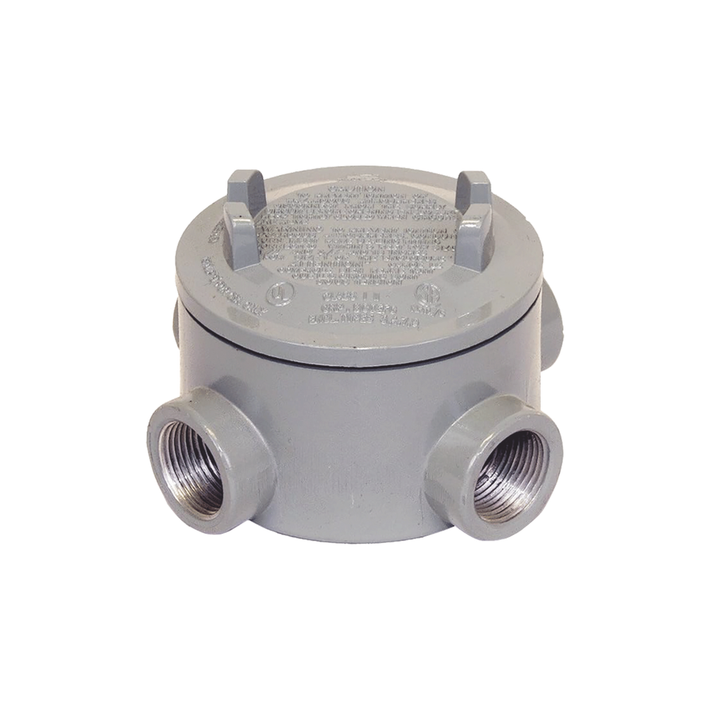 Caja para Áreas Peligrosas con Tapa Tipo GRX de 2 (51 mm) / Con 4 Entradas / Aluminio libre de Cobre.