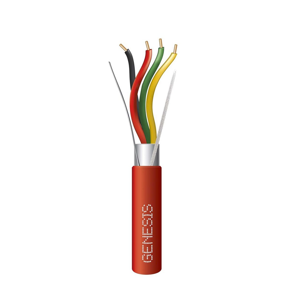 [4607-1004] Carrete de 305 Metros de Alambre / 4 x 16 AWG / BLINDADO / Plenum / Tipo FPLP / Color Rojo / Para Aplicaciones en Sistemas de Detección de Incendio y Sistemas de Evacuación