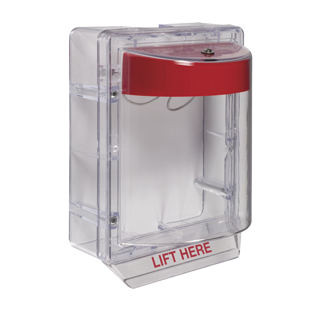 [STI-1130-NR] Cubierta Protectora Serie Stopper II® De Policarbonato, Con Bocina, Espaciador Transparente, Montaje en Superficie, Sin Etiqueta