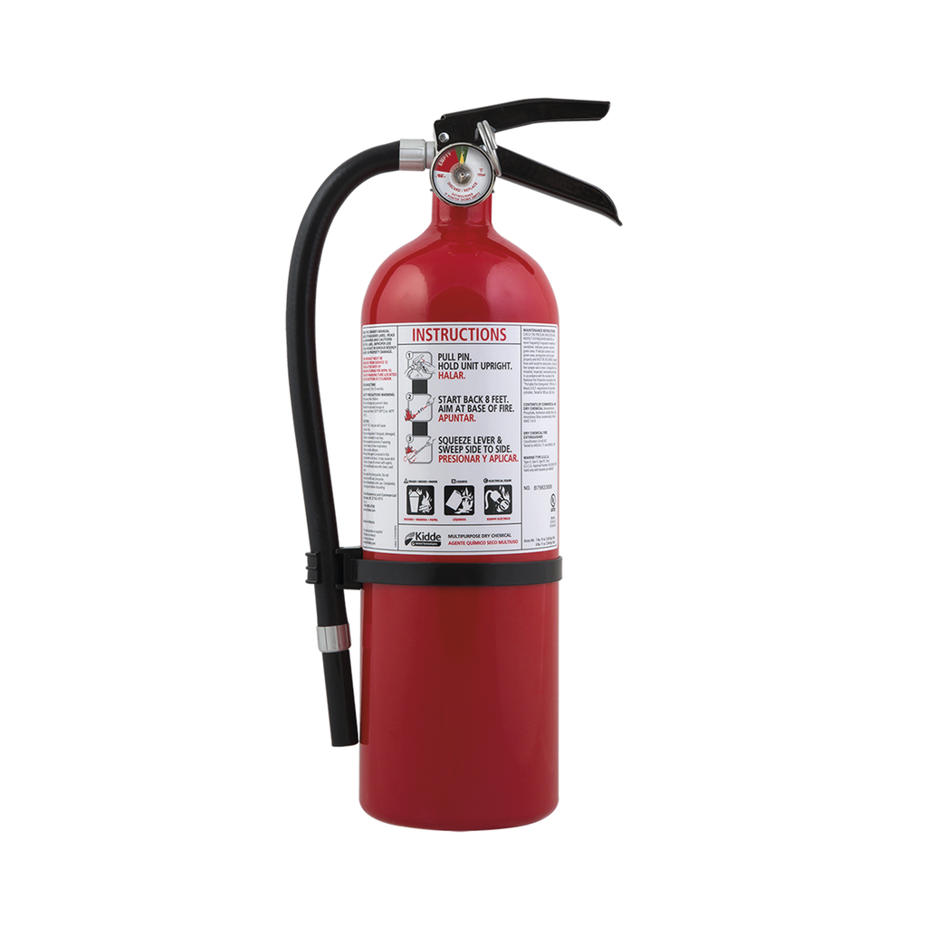 [FX340GW] Extintor Desechable de Polvo Químico Seco | Fuegos Clase A, B y C | Talleres y Garaje | Paquete con 4 Cilindro Blanco  5.5 lb Pieza