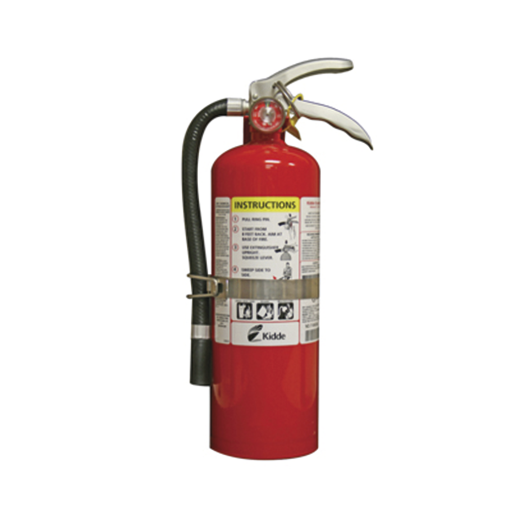 [PRO5MPV] Extintor Desechable de Polvo Químico Seco | Fuegos Clase A, B y C | Talleres y Garaje | Paquete con 6 |Soporte Metálico | 5.5 lb pieza