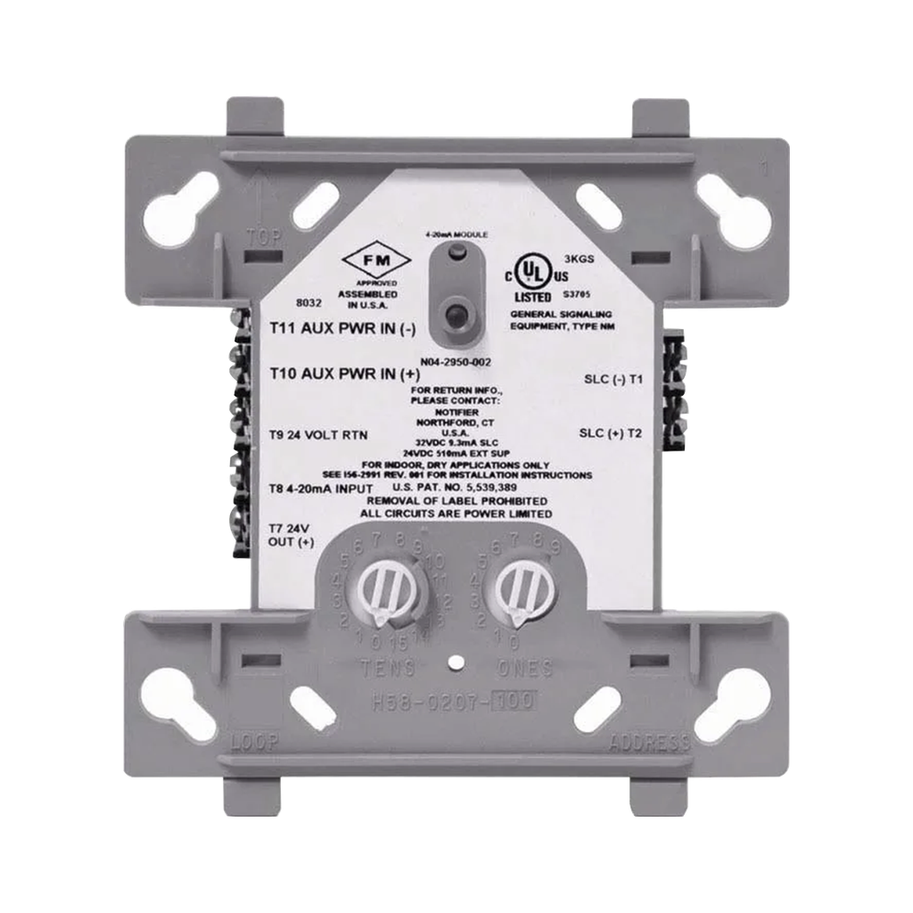 [FMM-4-20] Módulo de entrada Analógica 4-20 mA / Direccionable / Compatible solo con NFS2-3030 / Tecnología FlashScan® de NOTIFIER