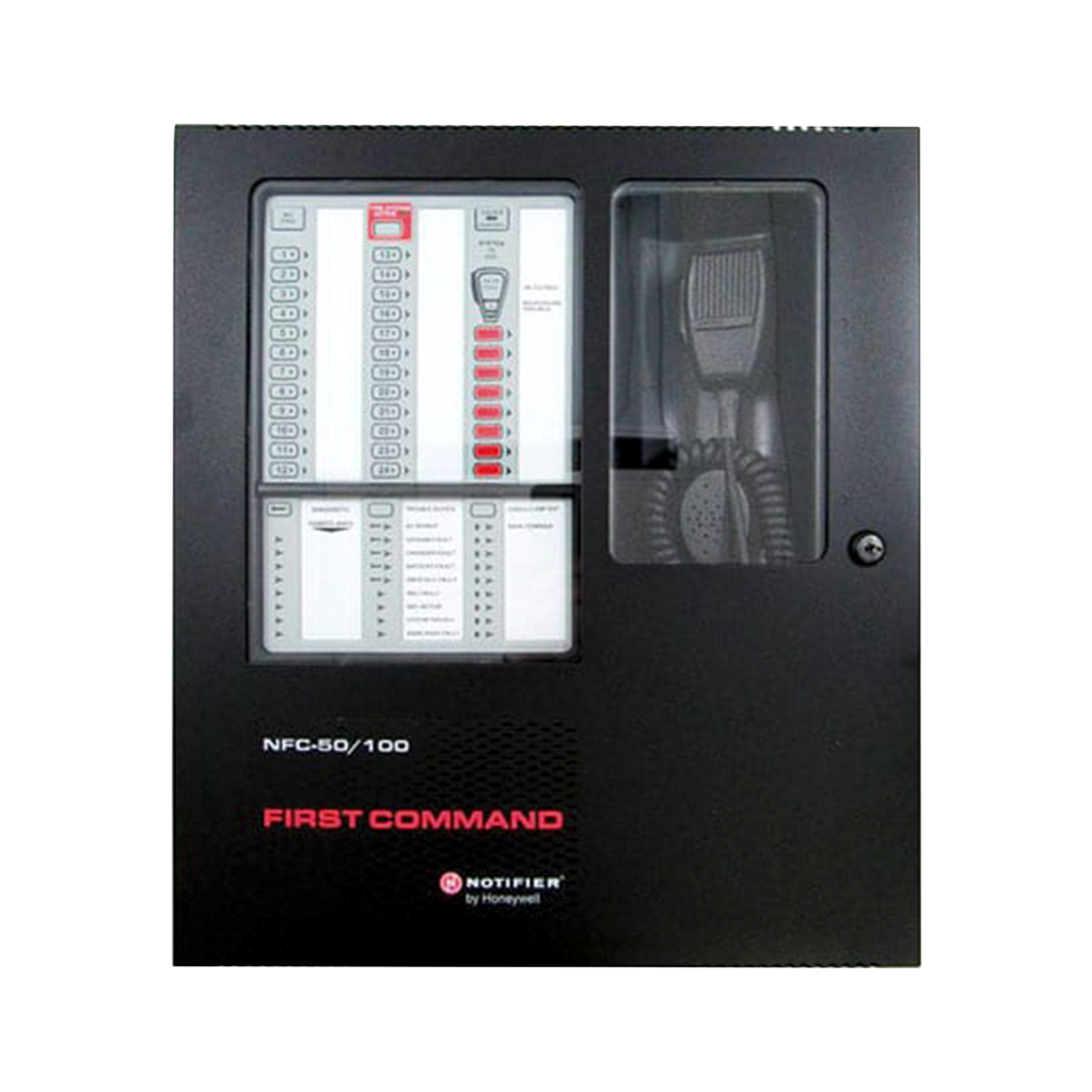 Centro de Comando de Emergencia para Voceo y Evacuación / 50 W a 25 V / para Paneles Direccionables de Detección de Incendio Serie FireWarden de NOTIFIER