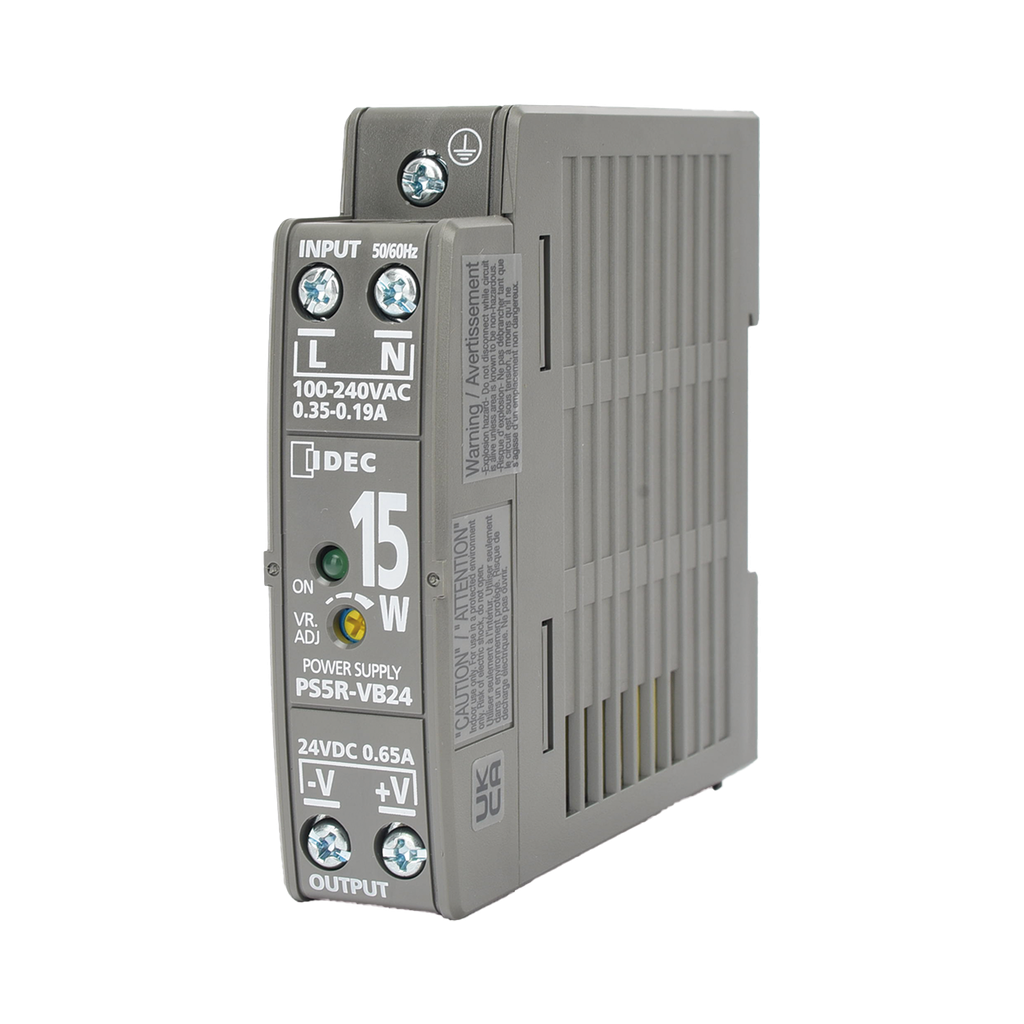 Fuente de alimentacion 100 VAC / 240 VAC - 24 Vdc, 15W. Montaje en Riel DIN