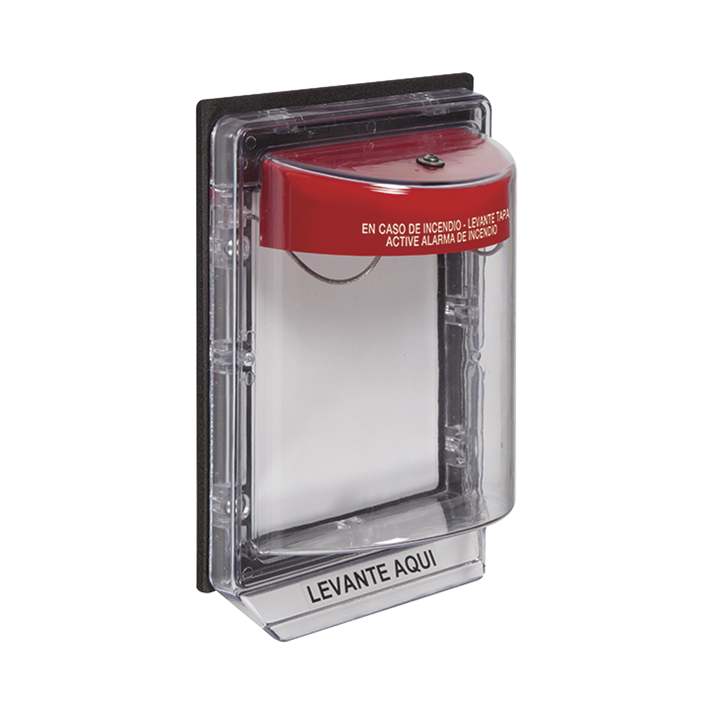[STI-1150-ES] Cubierta Protectora Serie Stopper II® De Policarbonato, Con Alarma, Montaje en Superficie, Interior/Exterior, Etiqueta en Español