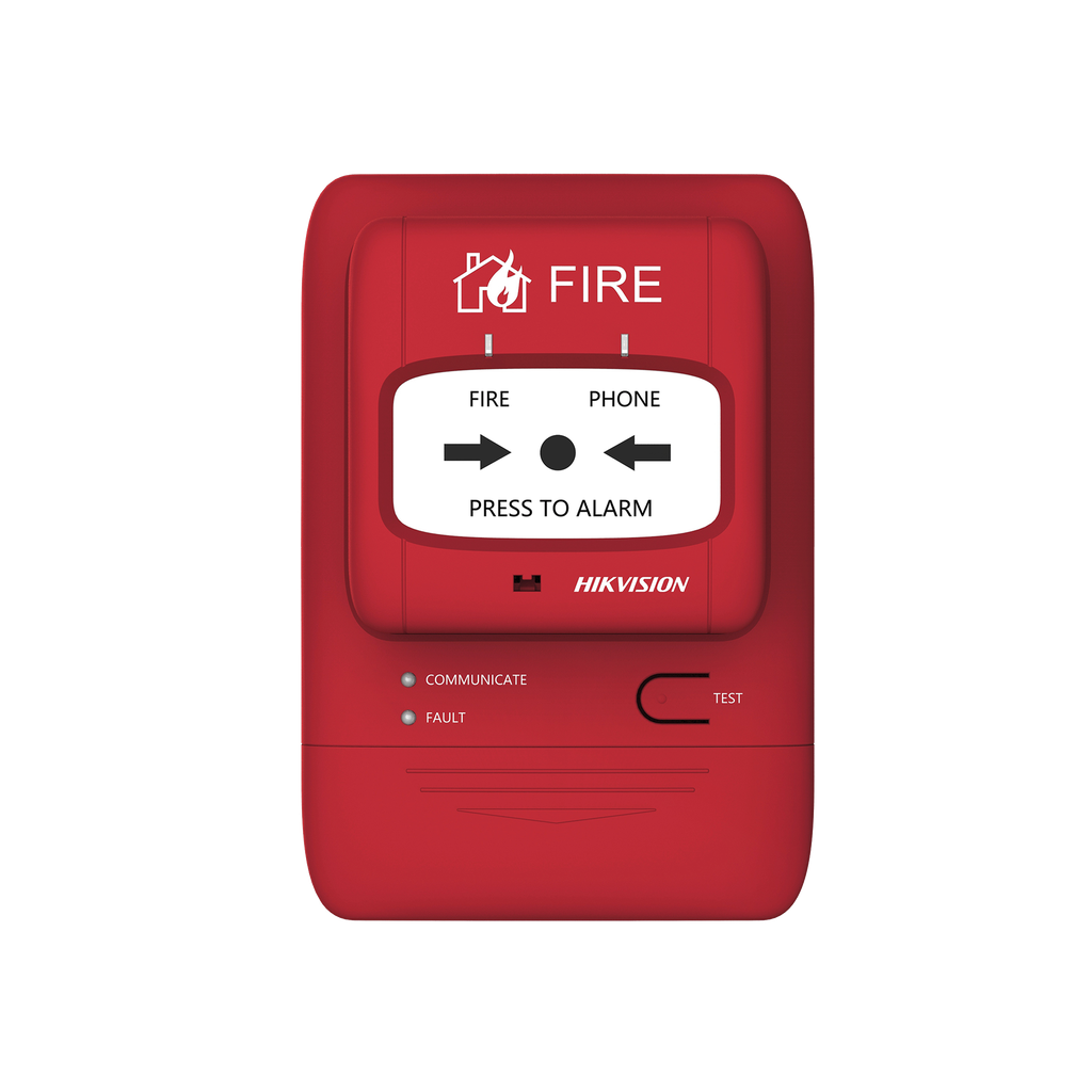 [J-SAP-HK1104] (HikFire) Botón Manual de Alarma contra Incendios / Comunicación LoRa / Indicador Multicolor / Reseteo con Llave / Instalación en Pared