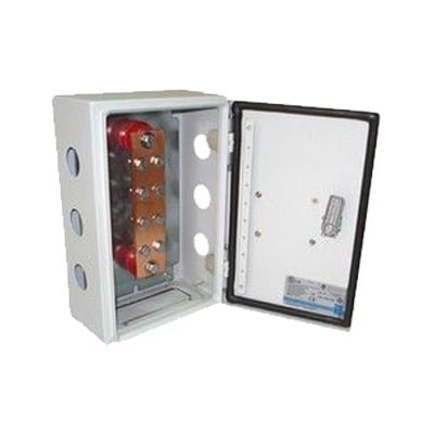 [TG-BUE-10] Barra de Unión y Distribución de Hilos Tierra Física con Gabinete de 1000 Amperes de Capacidad.