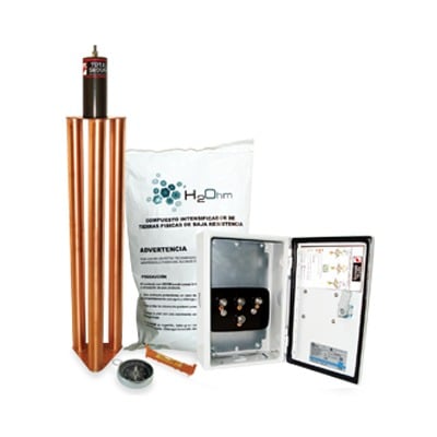[TG-100K] Kit de puesta a tierra de 100 Amperes con Electrodo, Filtro, Acoplador y Compuesto H2Ohm.